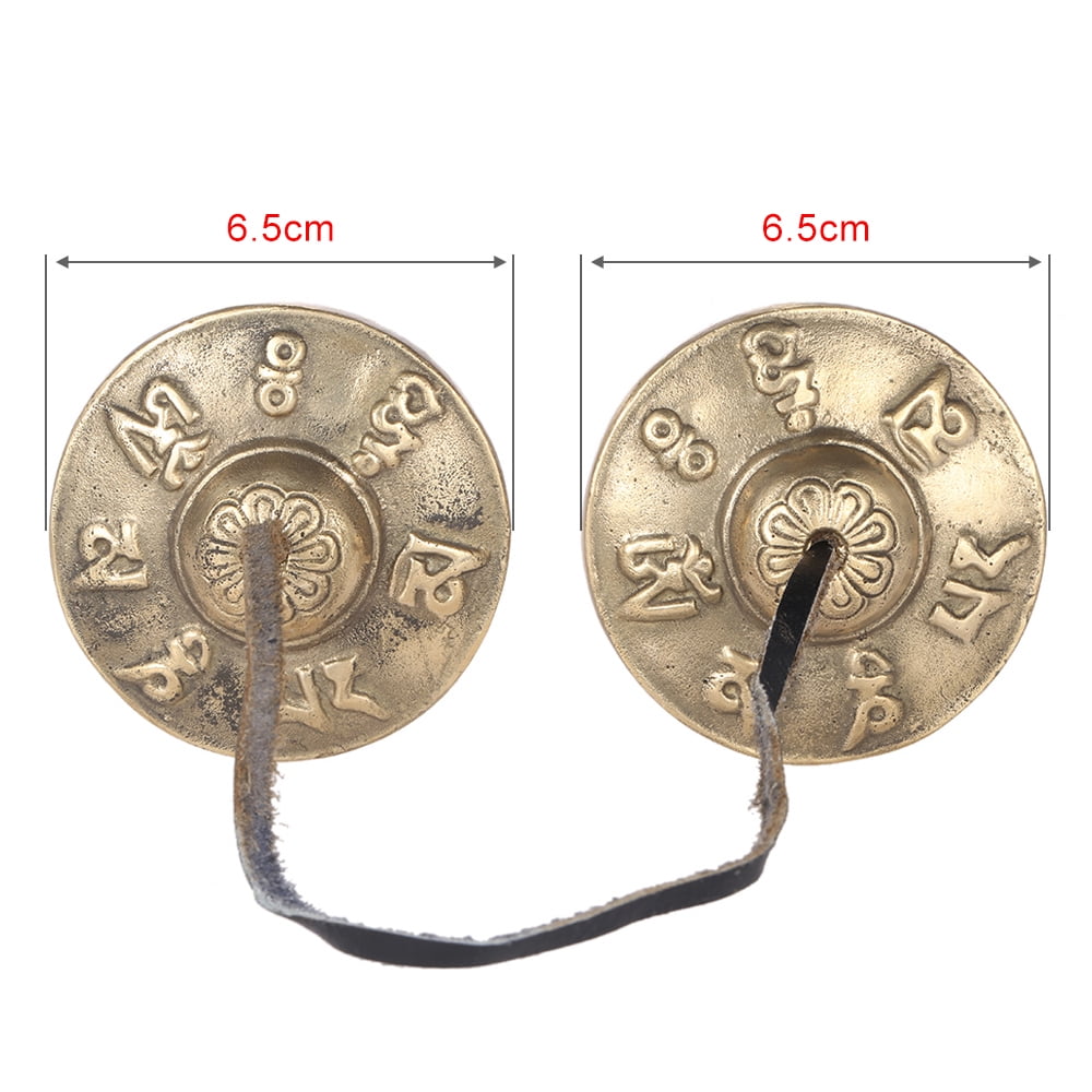 Tibetan Tingsha Bells Tingka Cymbals 2.0 diameter Lucky Symbols leather cord Tibetan Tingsha Bells Tingka Cymbals 2.0 diameter Lucky Symbols leather cord